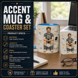 Best Time Of Day - Personalized Father Accent Mug & Coaster