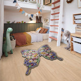 Flower Butterfly - Personalized Butterfly Non-Slip Tufted Rug