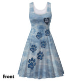 Dog Mom Denim Paw - Personalized Dog Sleeveless Dress