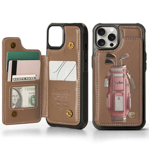 Luxury Gift For Golfer Custom Name - Personalized Golf Wallet Phone Case