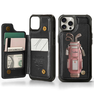 Luxury Gift For Golfer Custom Name - Personalized Golf Wallet Phone Case