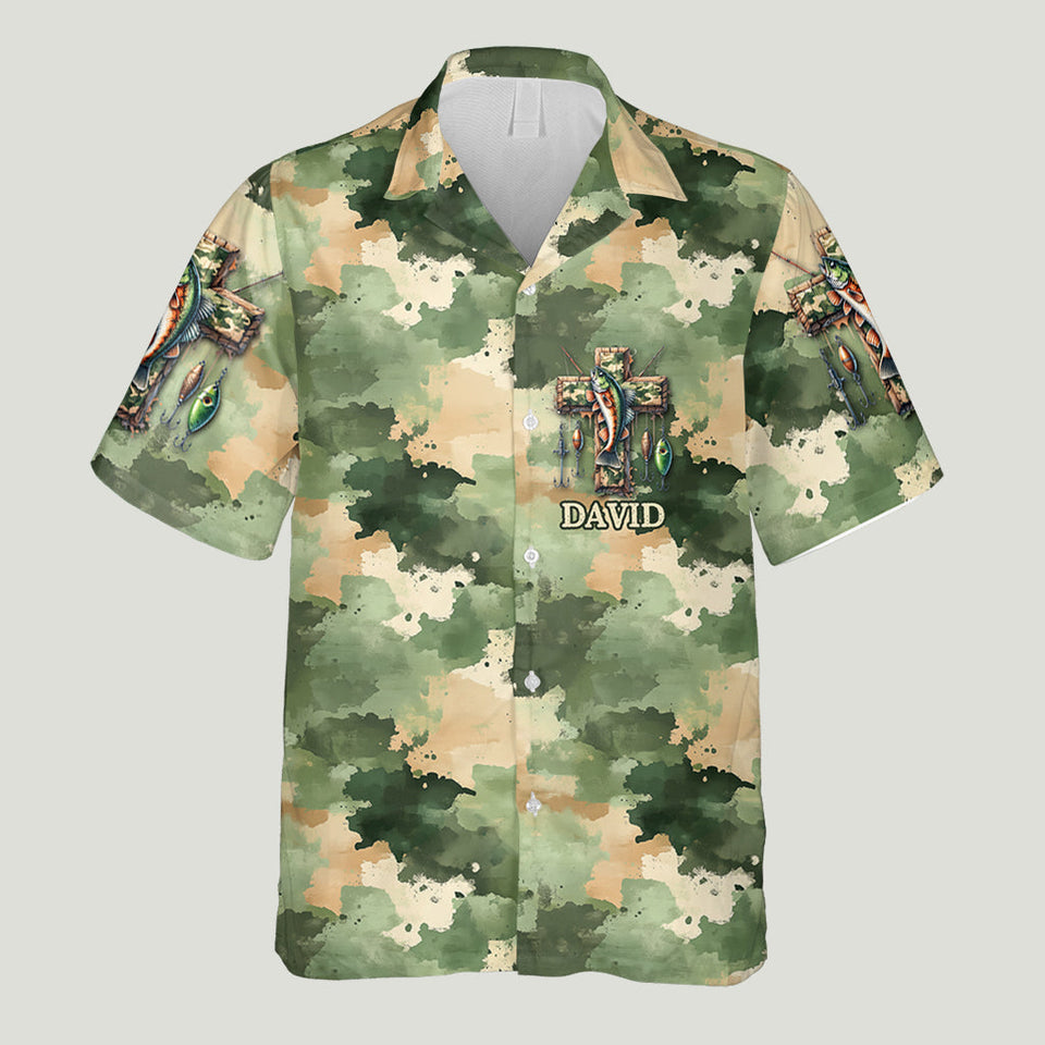 I Like Fishing And Believe In God - Personalized Fishing Hawaiian Shirt
