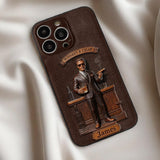 Whiskey And Cigar - Personalized Whisky 3D Embossed Leather Phone Case