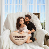Tonight - Personalized Spicy Couple Premium Faux Fur Pillow