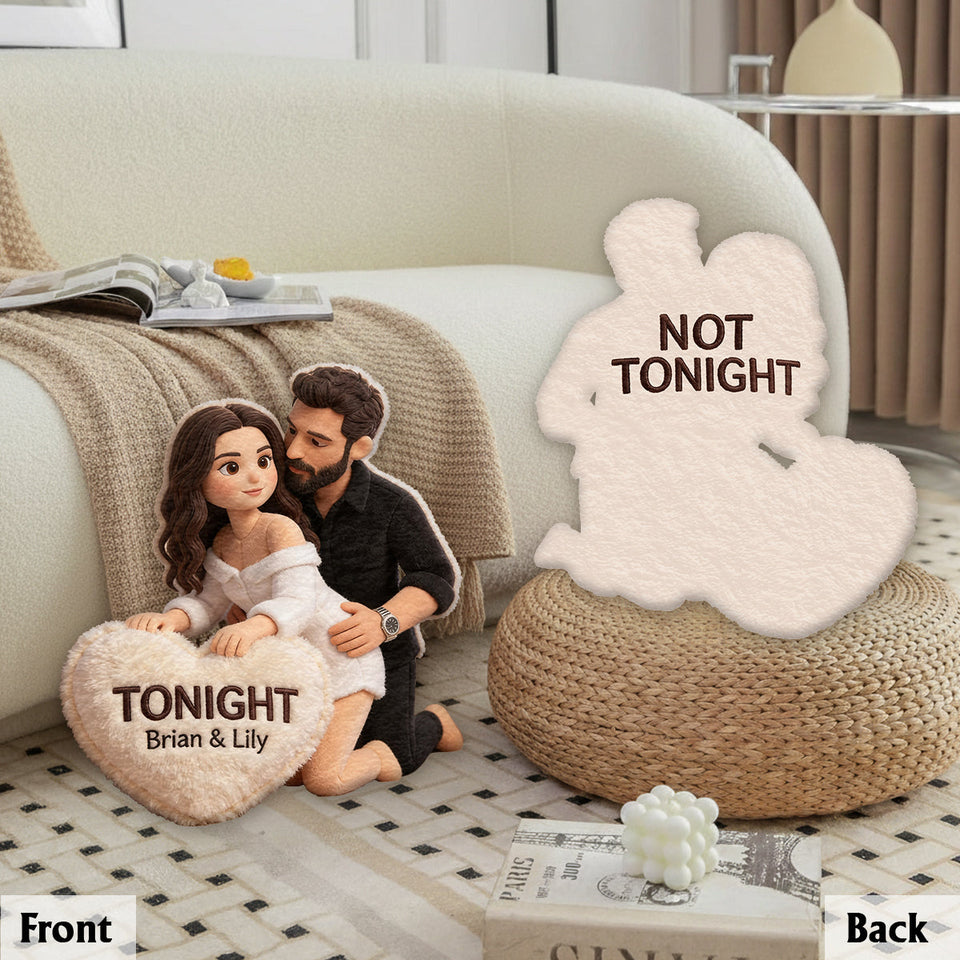 Tonight - Personalized Spicy Couple Premium Faux Fur Pillow