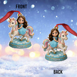Custom From Any Photo, Gift For Unicorrn Loving Girls - Personalized Kid Custom Shaped Ornament