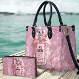 No1 Mom Ever - Personalized Mother Leather Handbag & Leather Long Wallet