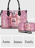 No1 Mom Ever - Personalized Mother Leather Handbag & Leather Long Wallet