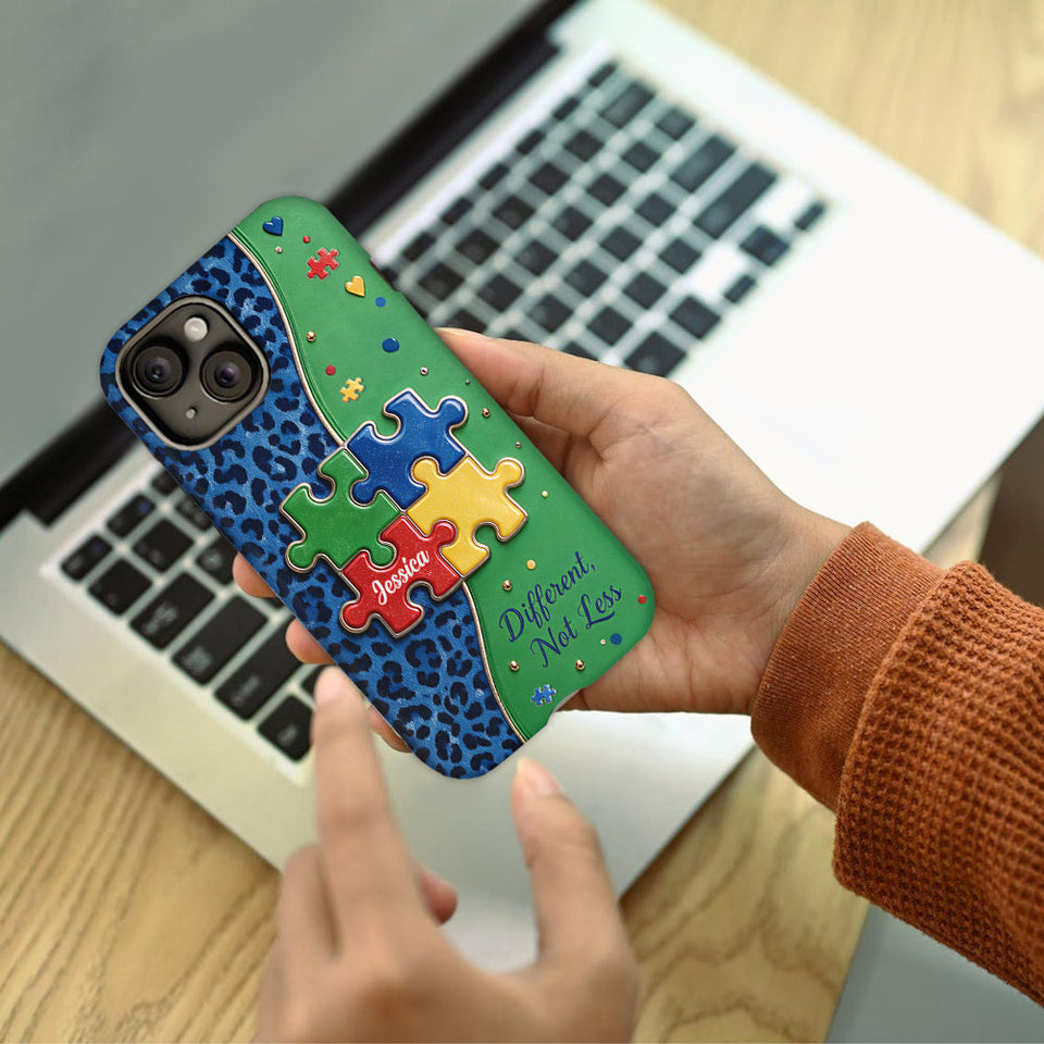 Different Not Less - Personalized Autism Awareness Full Print Phone Case