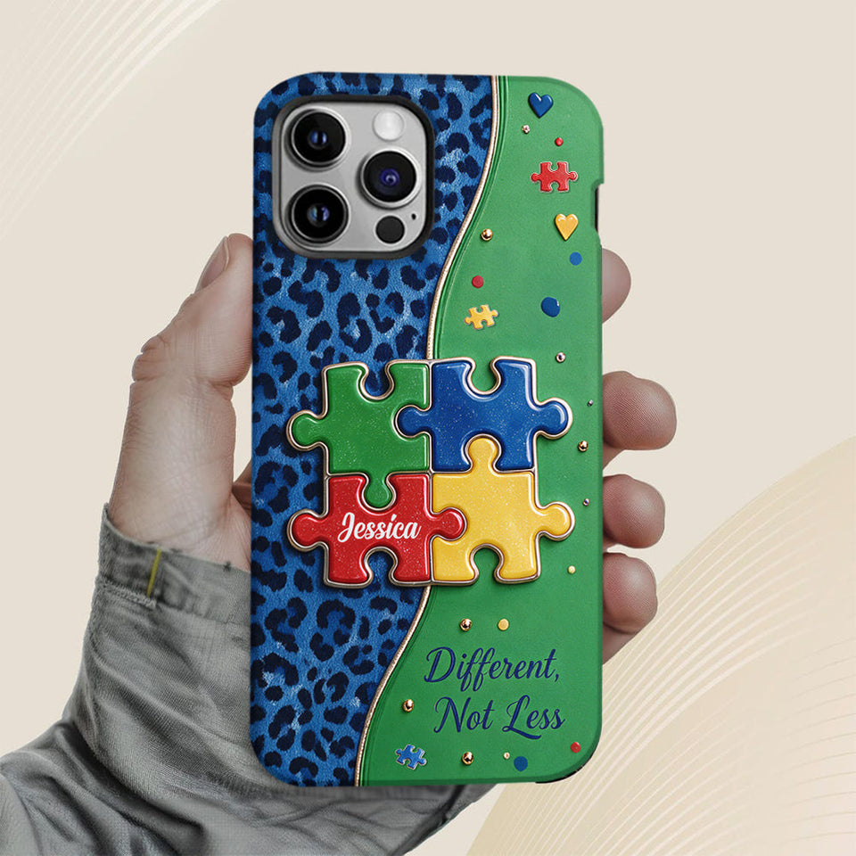 Different Not Less - Personalized Autism Awareness Full Print Phone Case