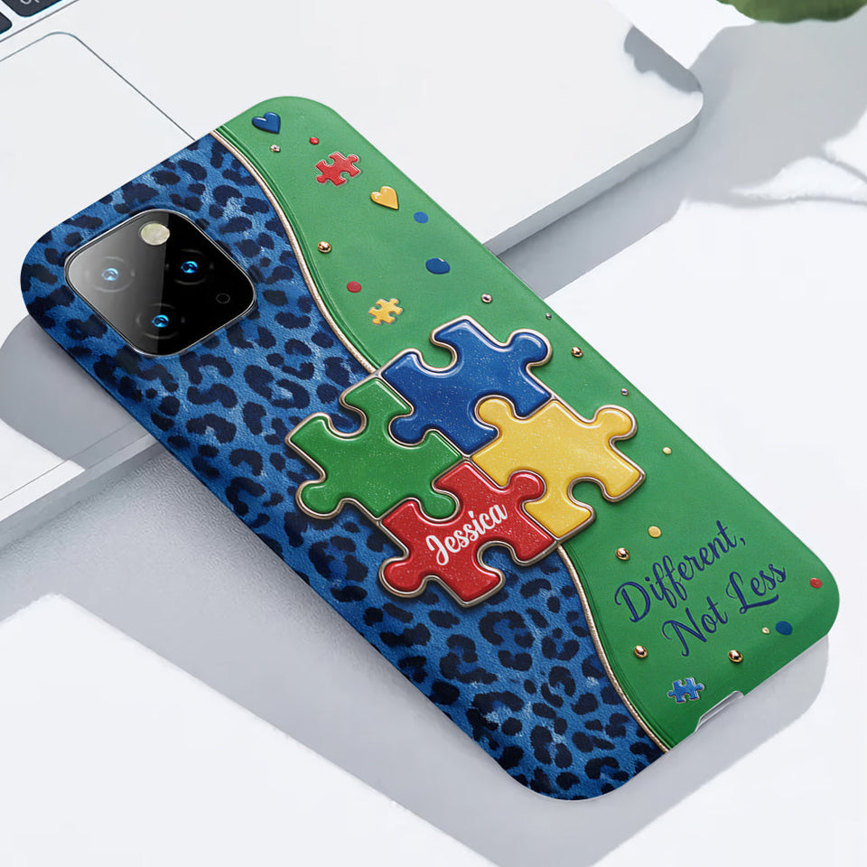 Different Not Less - Personalized Autism Awareness Full Print Phone Case