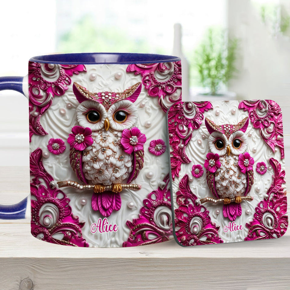 Magic Owl - Personalized Owl Accent Mug & Coaster