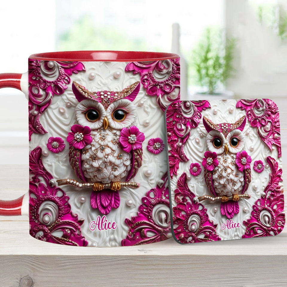 Magic Owl - Personalized Owl Accent Mug & Coaster