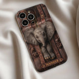 Just A Girl Who Loves Elephant - Personalized Elephant Leather Phone Case