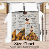 God Says You Are - Personalized African American Blanket
