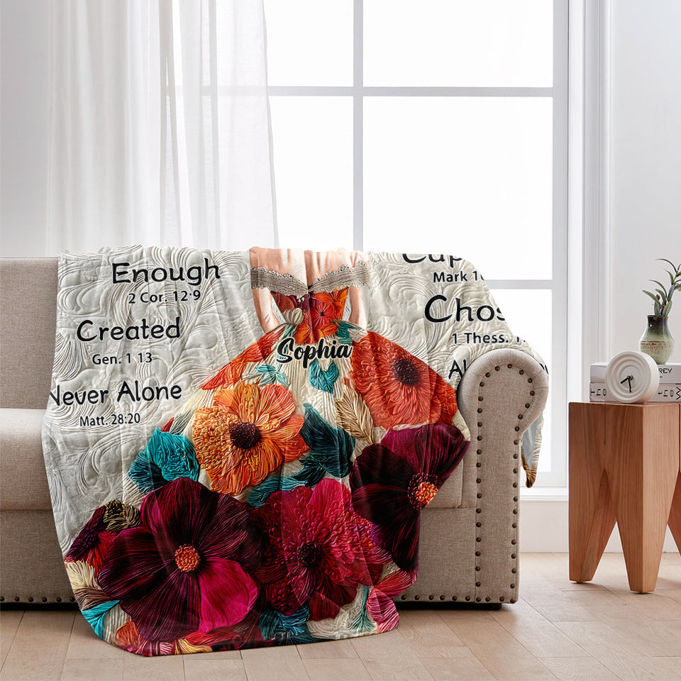 God Says You Are Enough - Personalized Christian Blanket