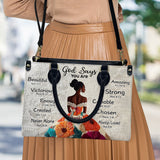 God Says You Are - Personalized African American Leather Handbag