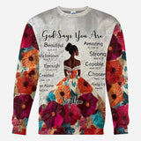 God Says You Are - Personalized African American All Over Shirt