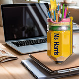 Pencil-Shaped Teacher Gift - Personalized Teacher Wooden Desk Organizer