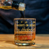 Congrats On Being My Husband - Personalized Husband And Wife Whiskey Glass