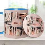 Proud Hair Stylist - Personalized Hairdresser Accent Mug & Coaster