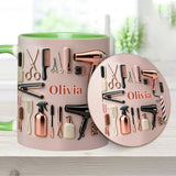 Proud Hair Stylist - Personalized Hairdresser Accent Mug & Coaster