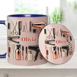 Proud Hair Stylist - Personalized Hairdresser Accent Mug & Coaster