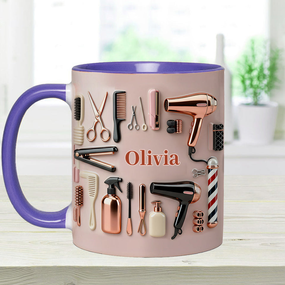 Proud Hair Stylist - Personalized Hairdresser Accent Mug & Coaster