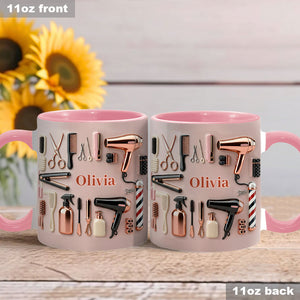 Proud Hair Stylist - Personalized Hairdresser Accent Mug & Coaster