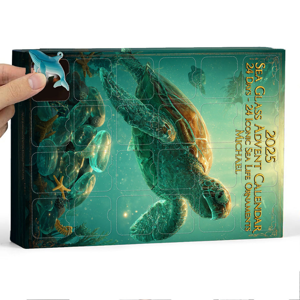 Beach Lovers - Personalized Sea Lover Advent Calendar With Ornaments