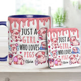 Just A Girl Who Loves Pigs - Personalized Pig Lover Accent Mug