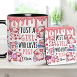 Just A Girl Who Loves Pigs - Personalized Pig Lover Accent Mug