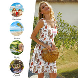 Floral Highland Cow - Personalized Highland Cow Sleeveless Dress