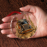 Best Truck Driver - Personalized Trucker Round Shaped Glass Ornament
