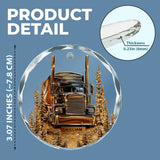 Best Truck Driver - Personalized Trucker Round Shaped Glass Ornament