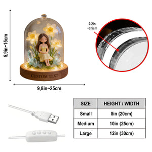 Custom Any Birthmonth Flower & Birthstone From Any Photo - Personalized Birth Month Flower Acrylic LED Night Light