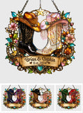Western, Cowboy Cowgirl Couple Gift - Personalized Western Outfit Window Hanging Suncatcher Ornament
