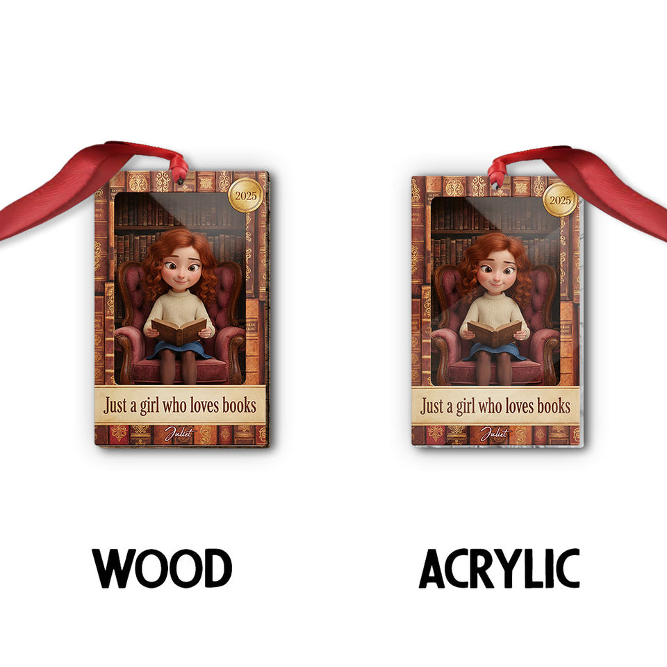Book Lover In Toy Display Box - Personalized Book Ornament