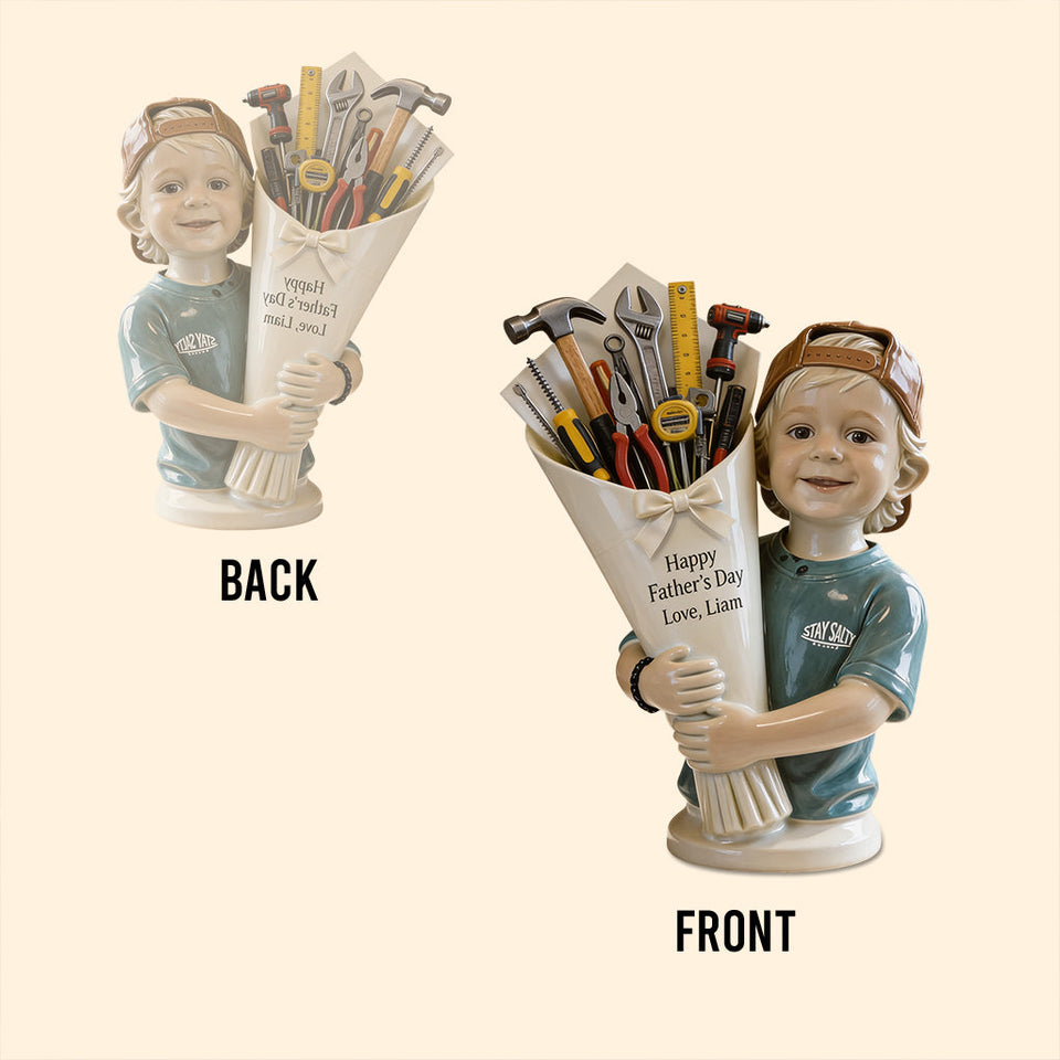 Custom Any Photo, Perfect Father's Day Gift - Personalized Kid Custom Shaped Acrylic Plaque