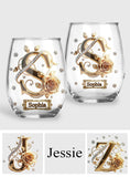 Alphabet Initial For Wine Lovers - Personalized Wine All Over Wine Glass