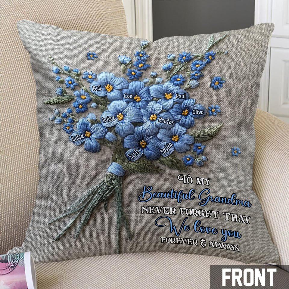 Never Forget I Love You - Personalized Grandma Throw Pillow