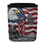 One Nation Under God - Personalized Bald Eagle Portable Car Trash Can/ Organizer