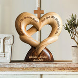 God Bless The Broken Road That Led Me Straight To You - Personalized Couple Custom Shaped Wood Plaque