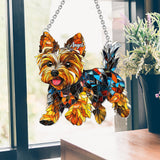 Adorable Yorkie - Personalized Yorkshire Terriers Window Hanging Suncatcher Ornament