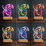 Adorable Dachshund - Personalized Dachshund Shaped Plaque Light Base