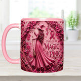 Fueled By Magic & Pink - Personalized Breast Cancer Awareness Accent Mug & Coaster