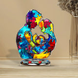 Autism Family Hugging - Personalized Autism Awareness Custom Shaped Acrylic Plaque