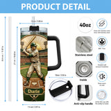 We Caught The Best Dad - Personalized Baseball Tumbler With Handle