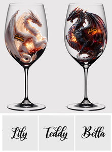Fantasy Dragon - Personalized Dragon Wine Glass With Long Stem