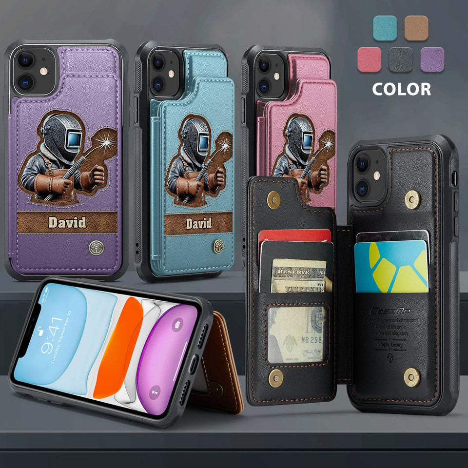 Strong Ones Become Welder - Personalized Welder Wallet Phone Case